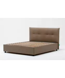 Letto matrimoniale "easy" tortora con rete e contenitore, 160x190 cm